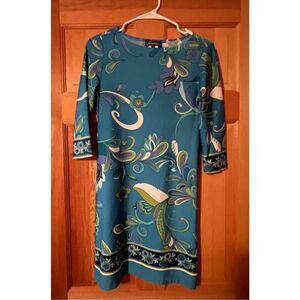 Sweet Multicolor 3/4 Sleeve Mini Casual Dress